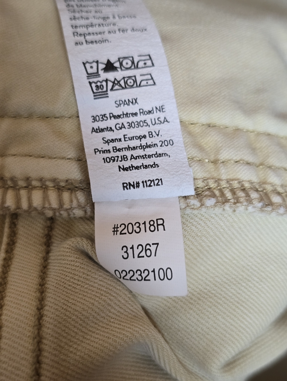 Spanx Stretch Twill Shorts Women’s Large Khaki / Beige High Rise Shaping Casual - Picture 6 of 12